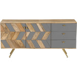 Natural Brown Solid Wood Sideboard Drawers