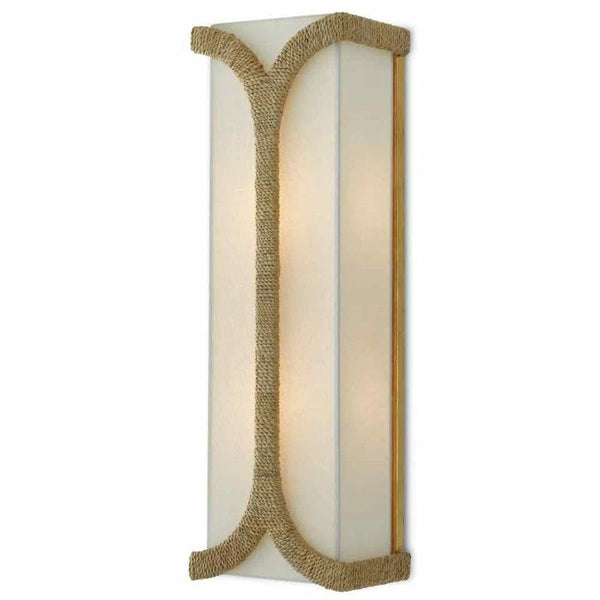 Natural Dark Gold Leaf Carthay Wall Sconce Wall Sconces LOOMLAN By Currey & Co