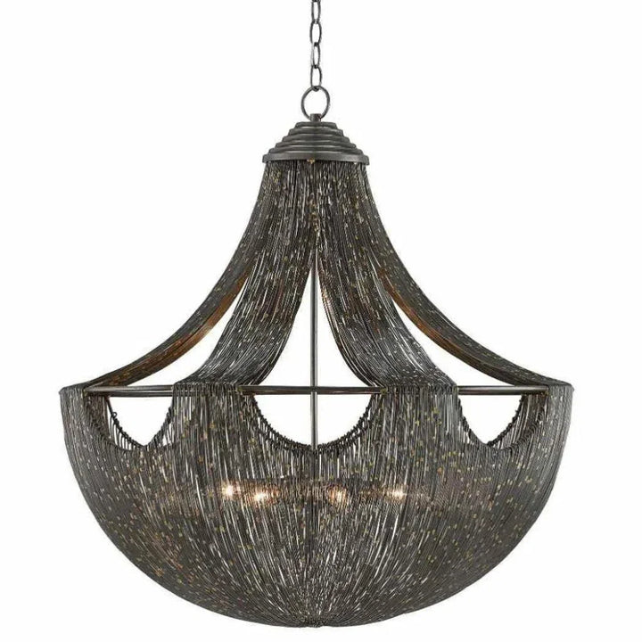 Natural Iron Brass Eduardo Chandelier - LOOMLAN - Currey & Co - Chandeliers