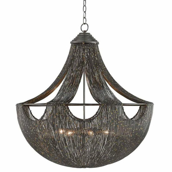 Natural Iron Brass Eduardo Chandelier Chandeliers LOOMLAN By Currey & Co