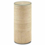 Natural Macati Accent Table Pedestal Side Tables LOOMLAN By Currey & Co