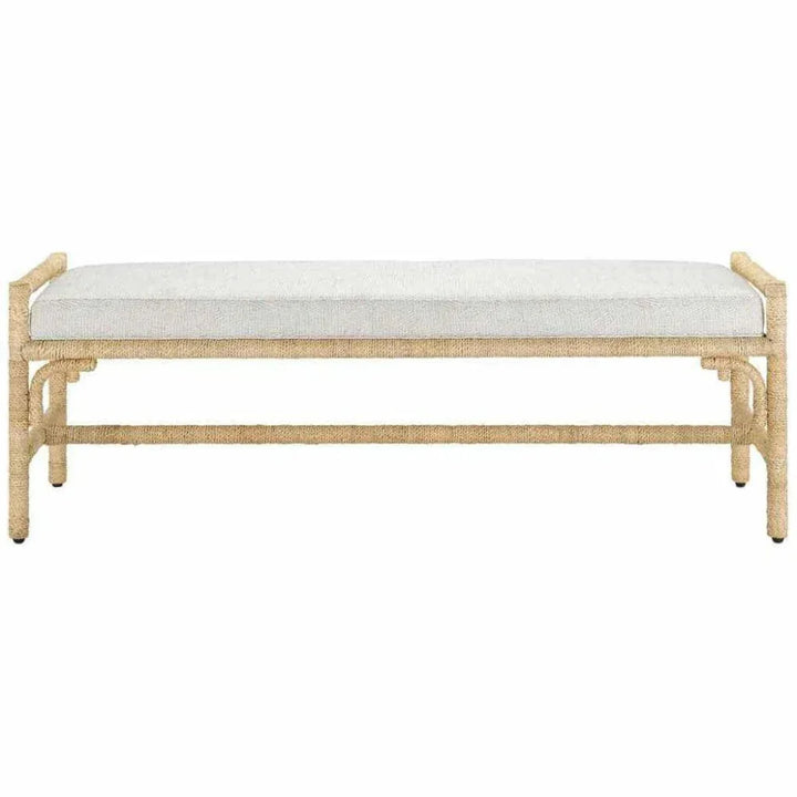 Natural Olisa Pearl Bench - LOOMLAN - Currey & Co - Bedroom Benches