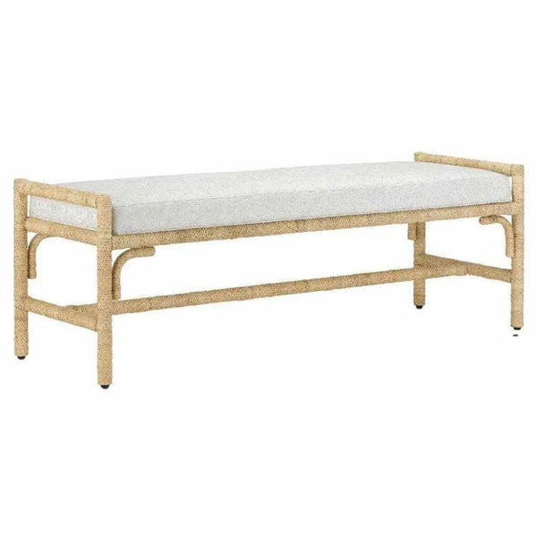 Natural Olisa Pearl Bench - LOOMLAN - Currey & Co - Bedroom Benches