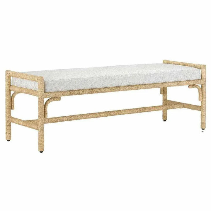 Natural Olisa Pearl Bench - LOOMLAN - Currey & Co - Bedroom Benches