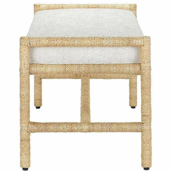 Natural Olisa Pearl Bench Bedroom Benches LOOMLAN By Currey & Co