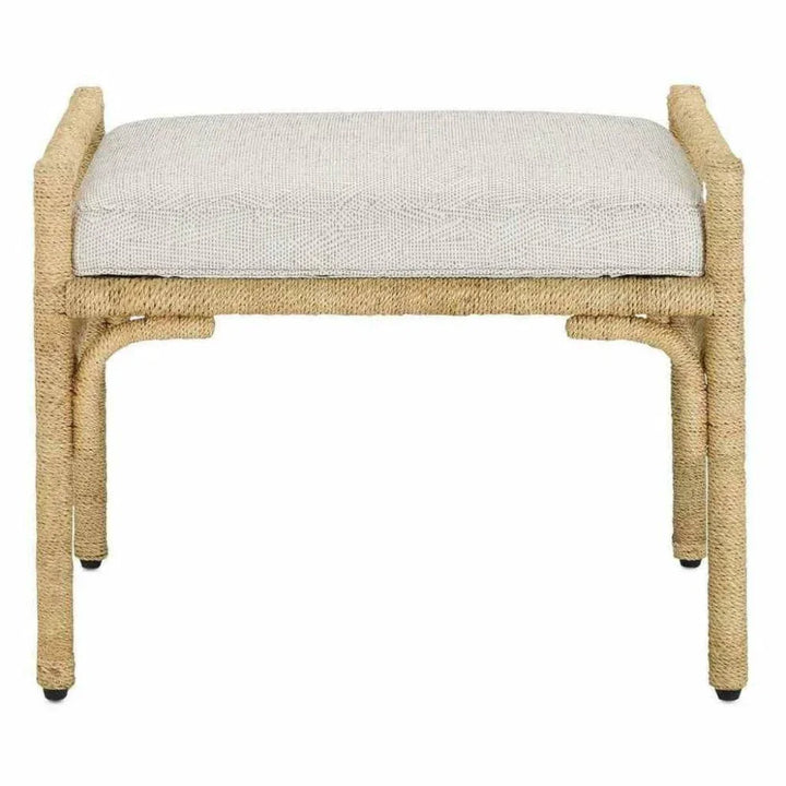 Natural Olisa Pearl Ottoman - LOOMLAN - Currey & Co - Ottomans