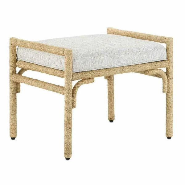 Natural Olisa Pearl Ottoman - LOOMLAN - Currey & Co - Ottomans