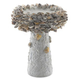 Natural Oyster Shell Medium Bird Bath Outdoor Accessories LOOMLAN By Currey & Co