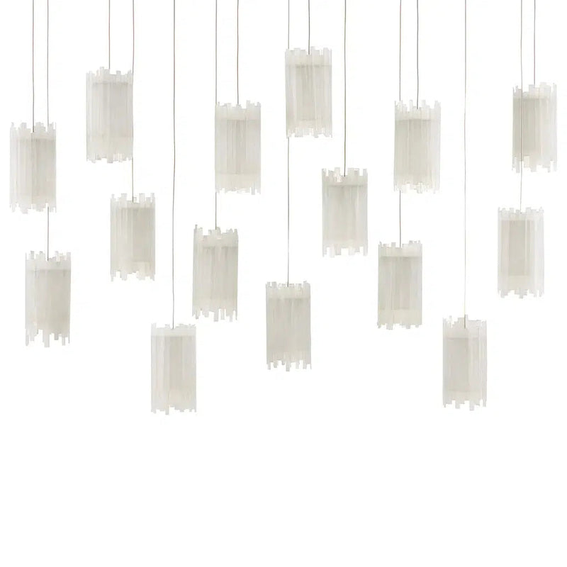 Natural Painted Silver Escenia 30-Light Multi-Drop Pendant Pendants LOOMLAN By Currey & Co
