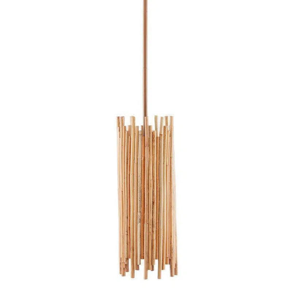 Natural Rattan Teahouse Pendant Pendants LOOMLAN By Currey & Co