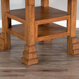 Natural Round Dining Table Set 4 Counter Stools