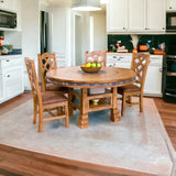 Natural Round Dining Table Set With Chairs