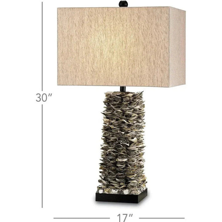 Natural Satin Black Villamare Table Lamp - LOOMLAN - Currey & Co - Table Lamps