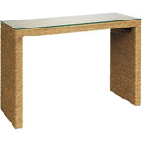 Natural Seagrass & Tempered Glass Captain Console Table Console Tables LOOMLAN By Jamie Young