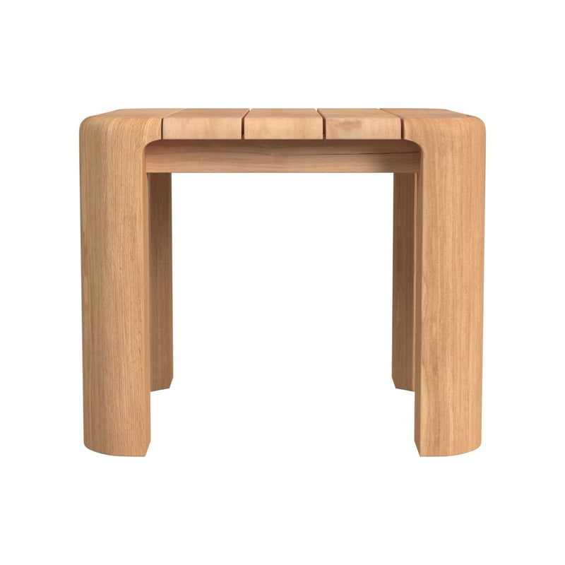 Natural Teak Rectangular Outdoor End Table-Outdoor Side Tables-Sunset West-LOOMLAN