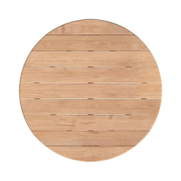 Natural Teak Round Outdoor Dining Table-Outdoor Dining Tables-Sunset West-LOOMLAN