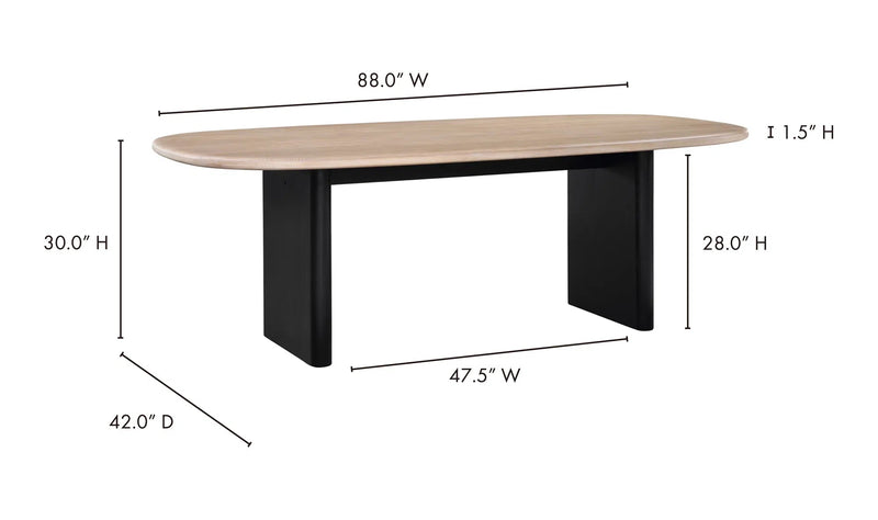 Natural Wood Rectangle Dining Table Collection-Dining Tables-Moe's Home-LOOMLAN