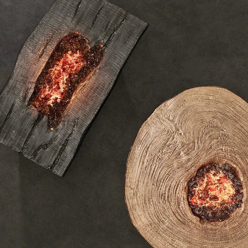 Nature's Wood Round Firepit Table-Outdoor Fire Tables-Castelle-LOOMLAN