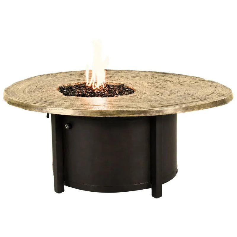 Nature's Wood Round Firepit Table-Outdoor Fire Tables-Castelle-LOOMLAN