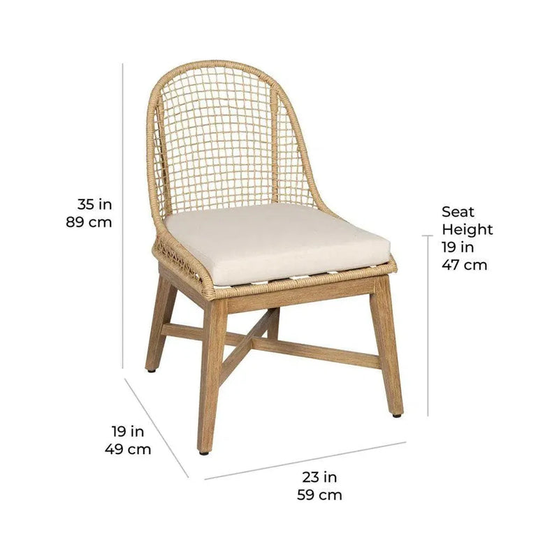 Nautilus Dining Chair 2PC Natural Outdoor