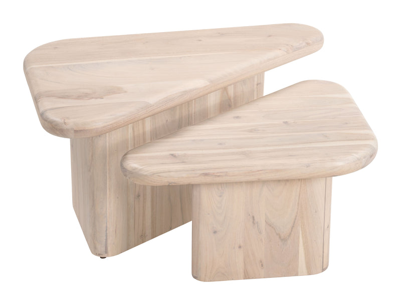 Navidic Coffee Table Set (2-Piece) Natural-Coffee Tables-Zuo Modern-LOOMLAN
