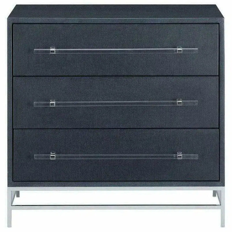 Navy Lacquered Black Clear Marcel Chest