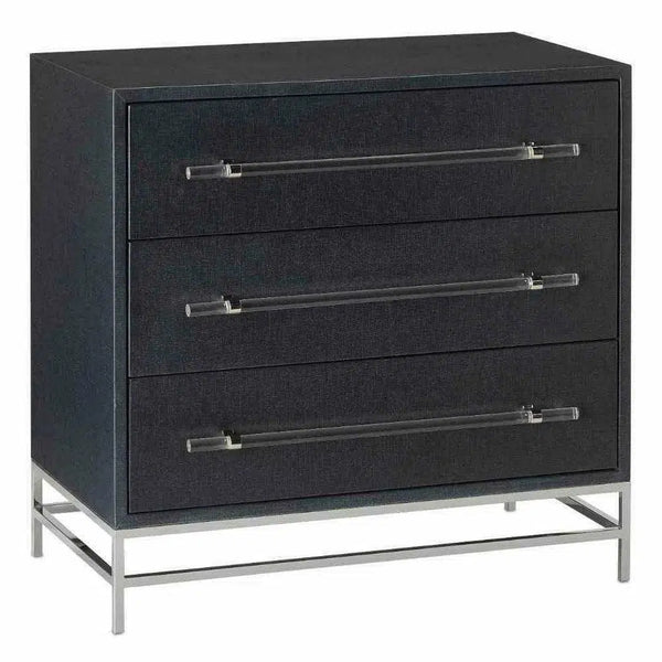 Navy Lacquered Black Clear Marcel Chest