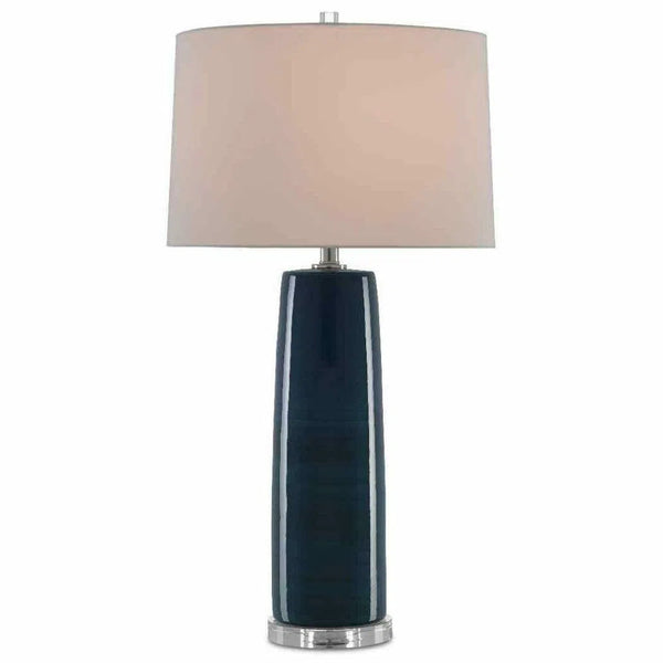 Navy Polished Nickel Azure Table Lamp Table Lamps LOOMLAN By Currey & Co