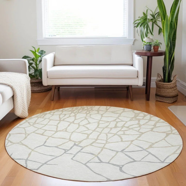 Nazira Ivory Washable Indoor-Outdoor Rug-Outdoor Rugs-LOOMLAN Rugs-LOOMLAN