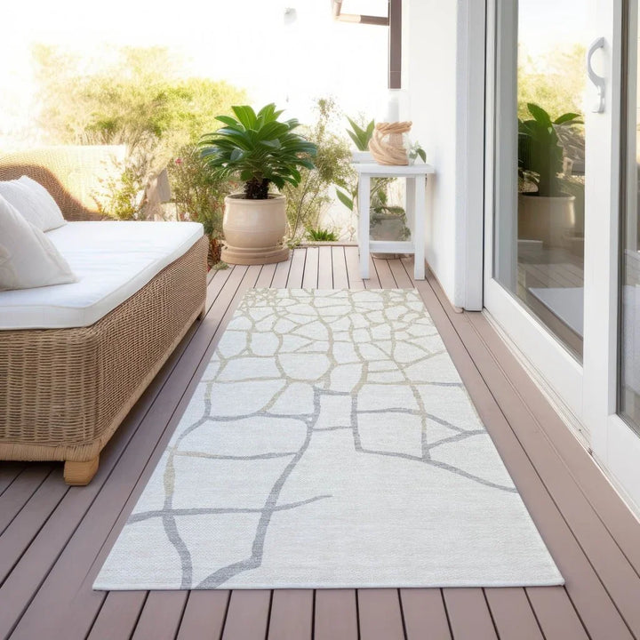 Nazira Ivory Washable Indoor-Outdoor Rug-Outdoor Rugs-LOOMLAN Rugs-LOOMLAN