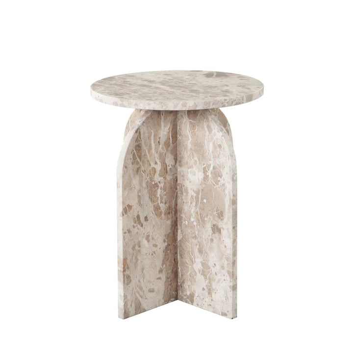 Nebula Genuine Marble Round End Table - LOOMLAN - Diamond Sofa - Side Tables