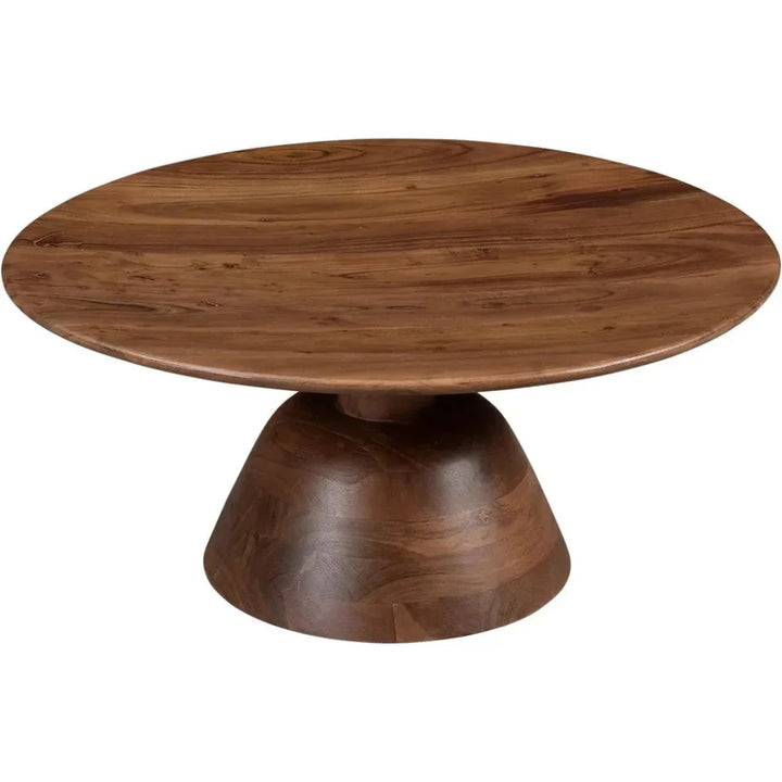 Nels Acacia Wood Brown Round Coffee Table - LOOMLAN - Moe's Home - Coffee Tables