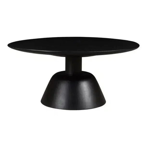 Nels Solid Wood Black Round Coffee Table - LOOMLAN - Moe's Home - Coffee Tables