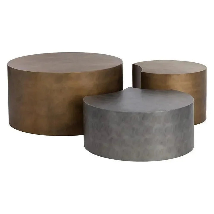 Neo Coffee Tables Set Of 3 Antique Brass - LOOMLAN - SUNPAN - Coffee Tables