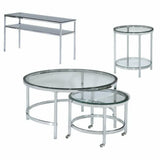 Nested Round Coffee Table Glass Top 2 PC set Coffee Tables LOOMLAN By Bassett Mirror