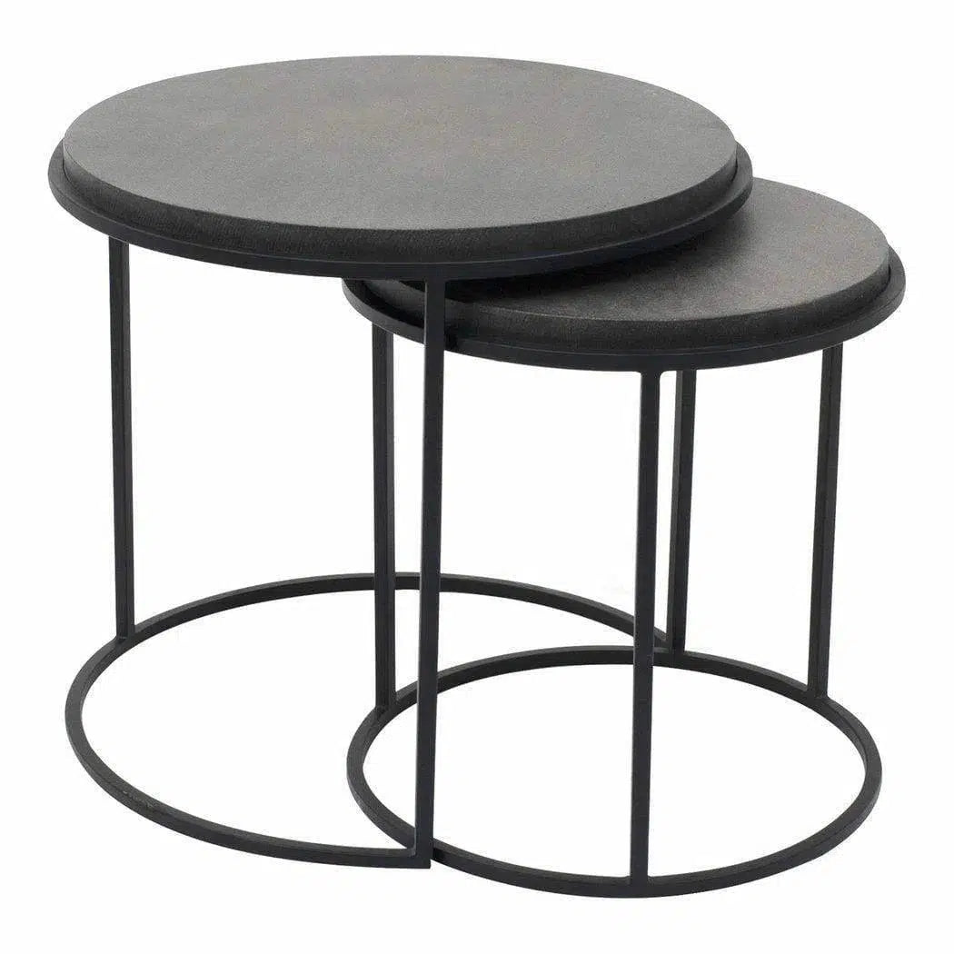 Nesting Tables Set Of 2 Black Contemporary