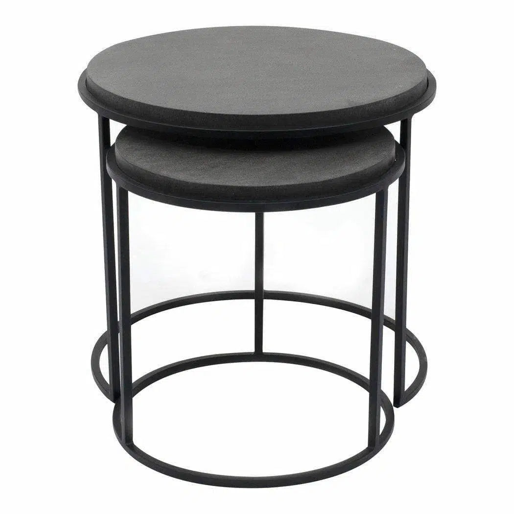 Nesting Tables Set Of 2 Black Contemporary