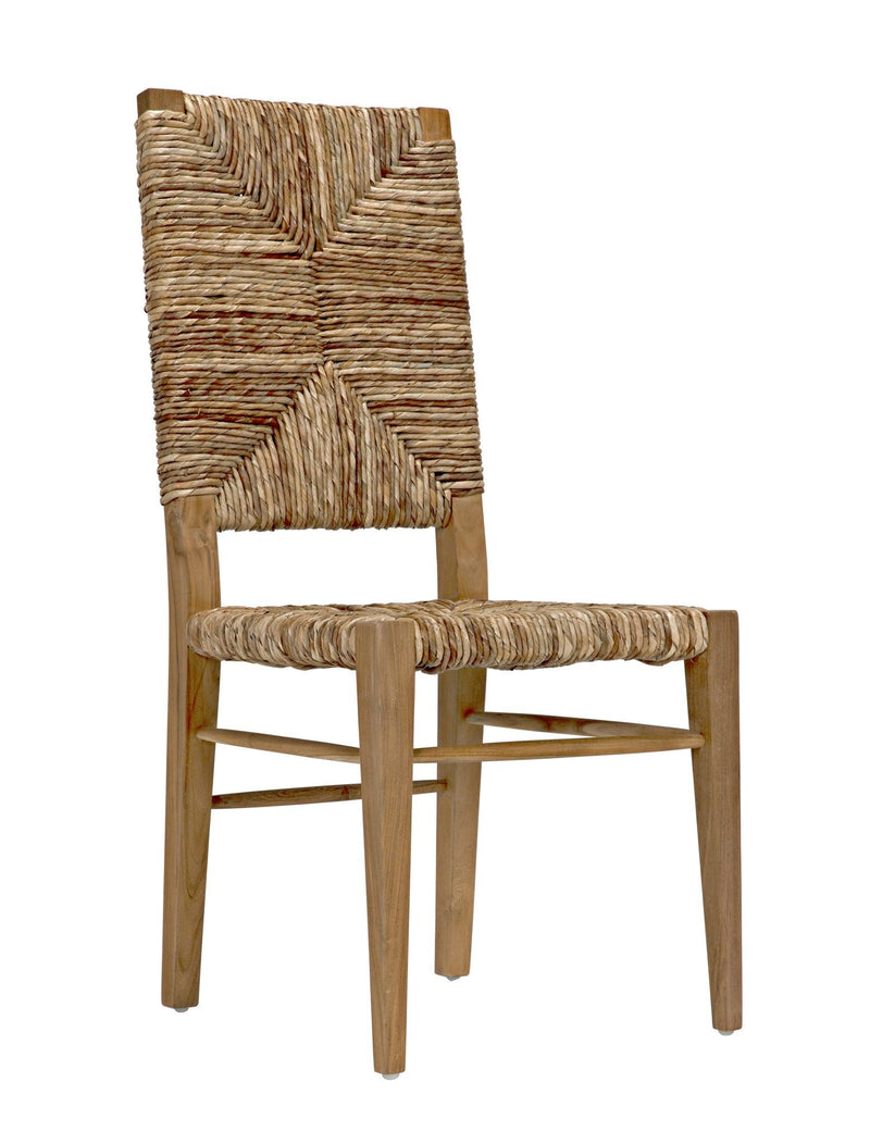 Neva Teak Wood Brown Armless Chair-Club Chairs-Noir-LOOMLAN