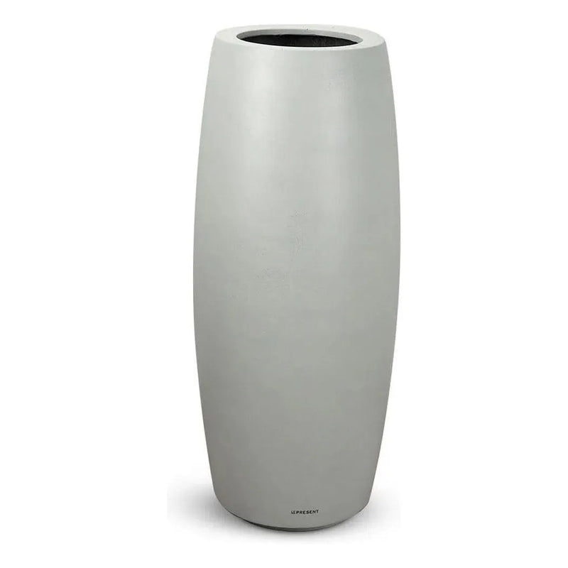 New Bullet Outdoor Fiberglass Planter-Planters-Le Present-Light Grey-36" H-LOOMLAN