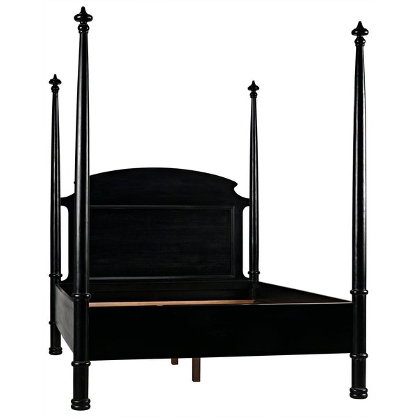 New Douglas Wood Queen Bed-Beds-Noir-LOOMLAN