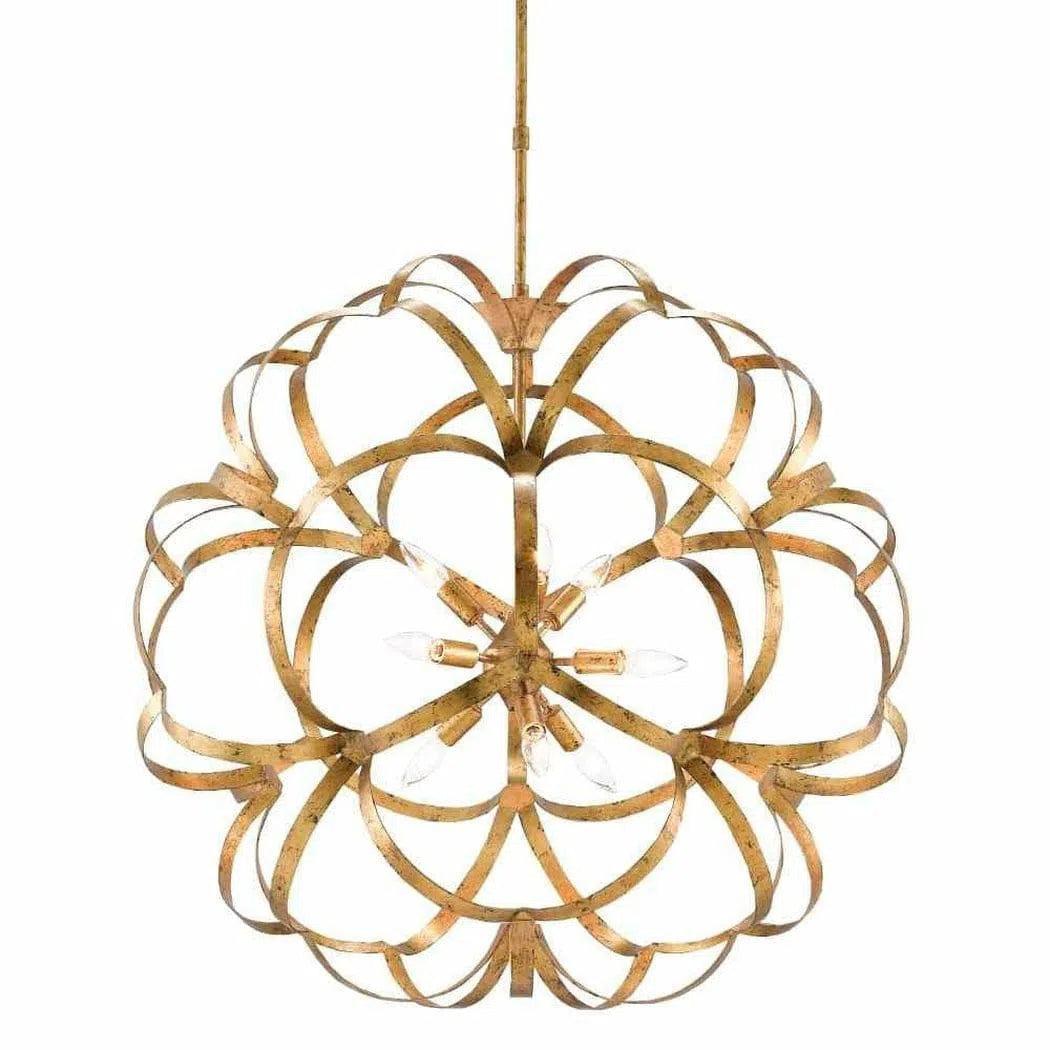 New Gold Leaf Sappho Orb Chandelier