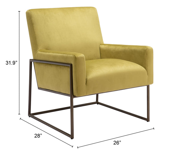 New York Accent Chair Olive Green-Club Chairs-Zuo Modern-LOOMLAN