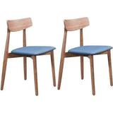 Newman Dining Chair (Set of 2) Walnut & Blue Dining Chairs LOOMLAN By Zuo Modern