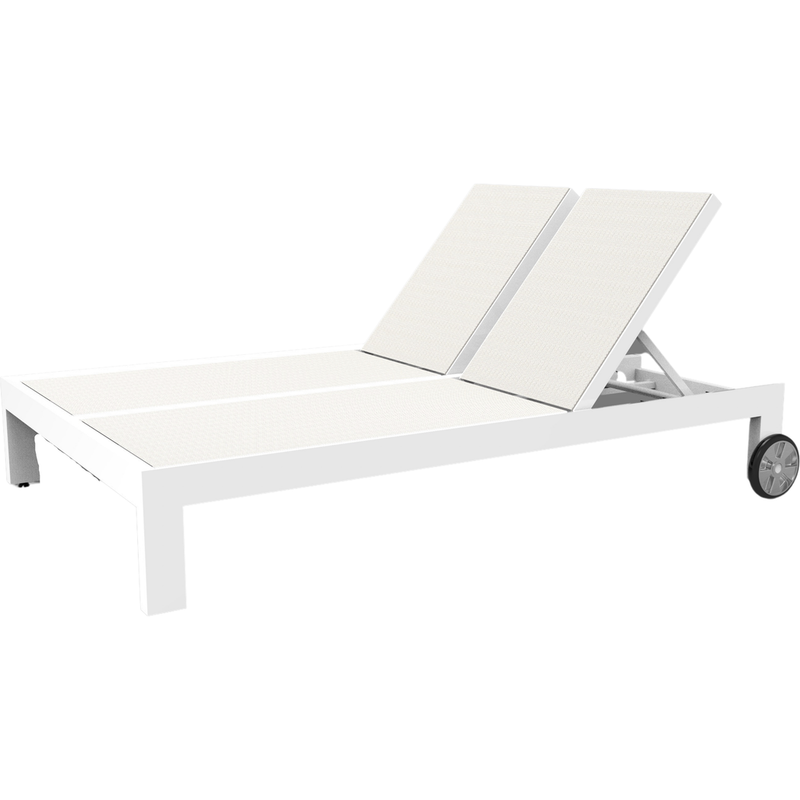 Newport Aluminum Double Sling Patio Chaise-Outdoor Chaises-Sunset West-LOOMLAN