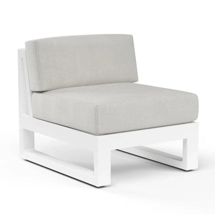 Newport Sunbrella Armless Outdoor Club Chair-Outdoor Accent Chairs-Sunset West-Cast Silver-LOOMLAN