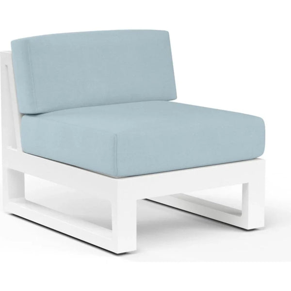 Newport Sunbrella Armless Outdoor Club Chair-Outdoor Accent Chairs-Sunset West-Canvas Skyline-LOOMLAN