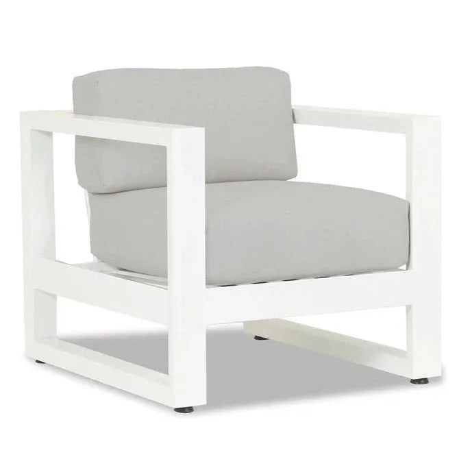 Newport Sunbrella Outdoor Club Chair-Outdoor Accent Chairs-Sunset West-Cast Silver-LOOMLAN