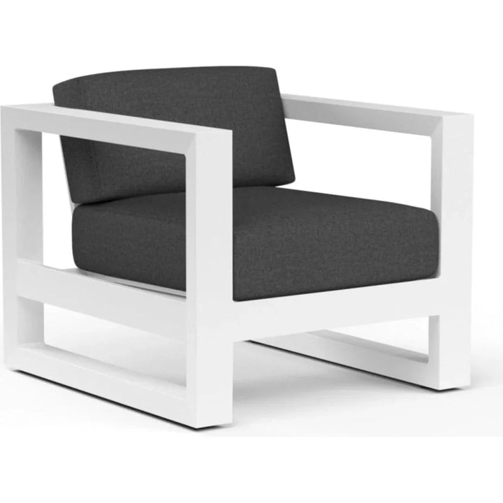 Newport Sunbrella Outdoor Club Chair-Outdoor Accent Chairs-Sunset West-Spectrum Carbon-LOOMLAN