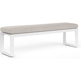 Newport Sunbrella Outdoor Dining Bench-Outdoor Benches-Sunset West-Canvas Natural-LOOMLAN