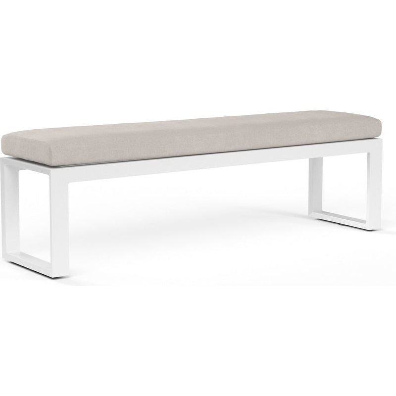 Newport Sunbrella Outdoor Dining Bench-Outdoor Benches-Sunset West-Canvas Natural-LOOMLAN